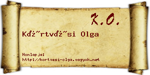 Körtvési Olga névjegykártya